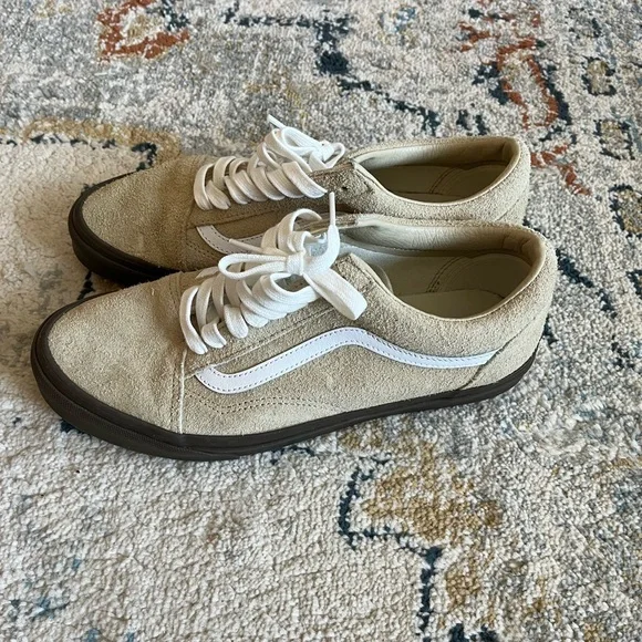 Vans Old Skool Cream and Brown Sneakers - Picture 3 of 5